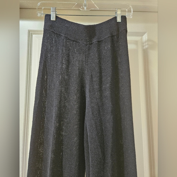 Free People Oh Yeah Sweater Pants Linen Blend Jogger Styl Semi Sheer Black S NWT - Picture 9 of 14